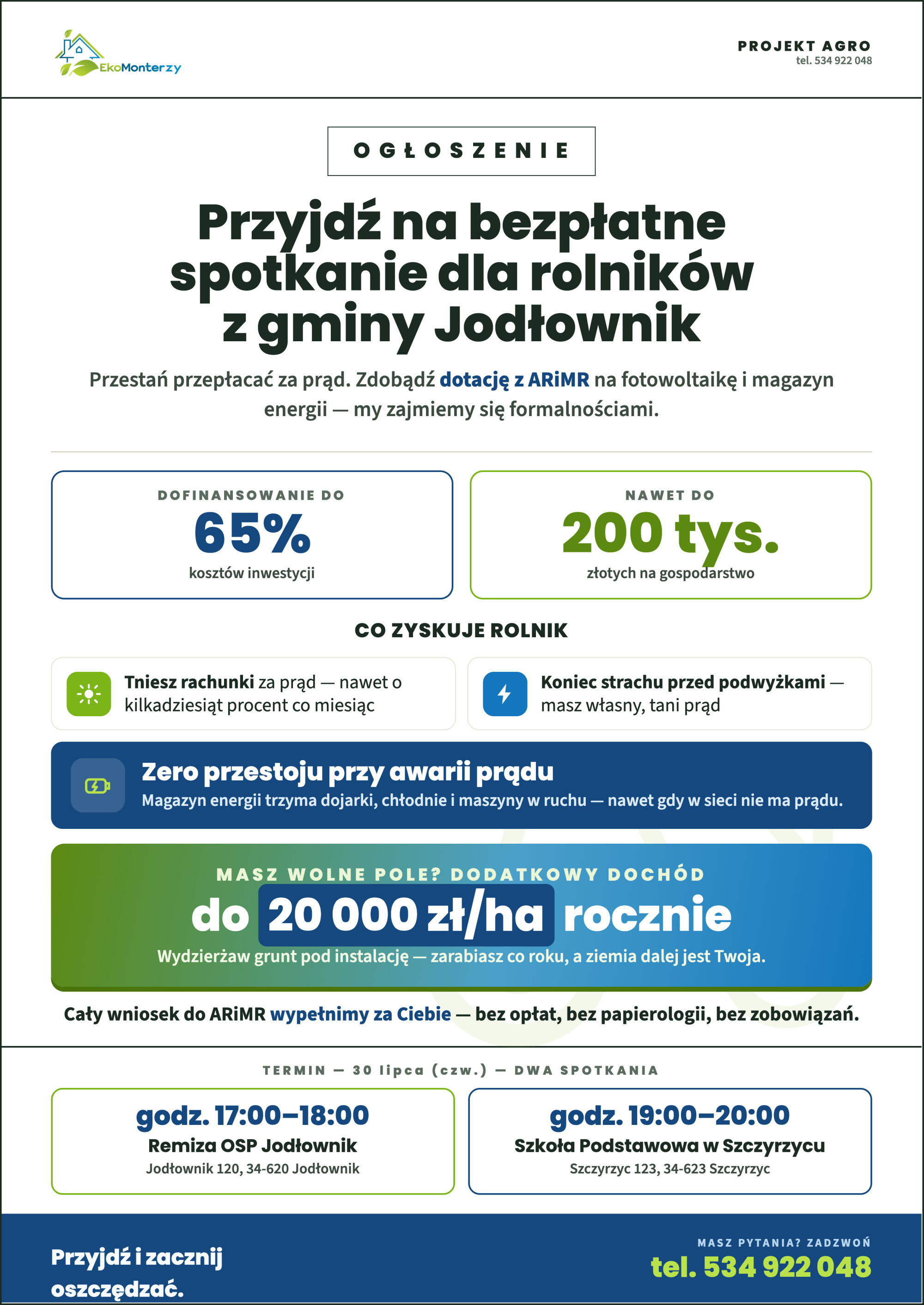Spotkanie dla rolników z gminy Jodłownik